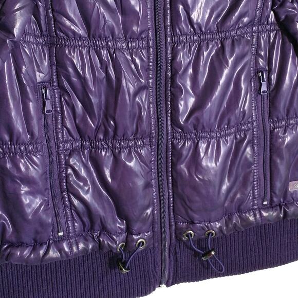 Calvin Klein Performance Quilted Puffer Vest Wmn's Sz S Purple Full Zip Pockets - Picture 4 of 12